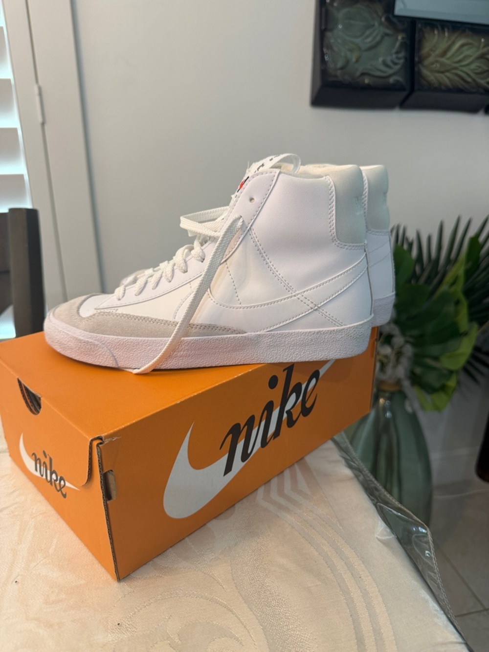 Nike High-Top Blazer Sneakers White 6Y